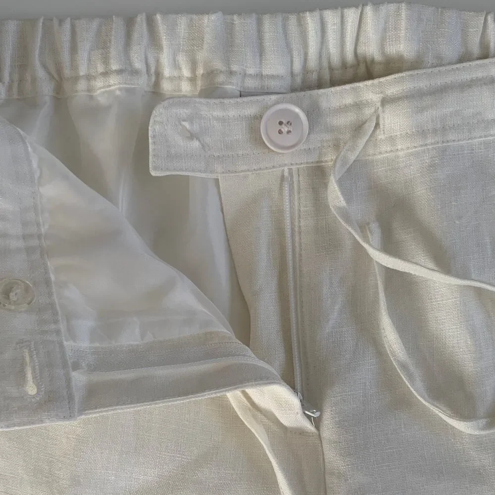 Kim Roger’s Cropped Linen with Drawstring Pants Size 10P